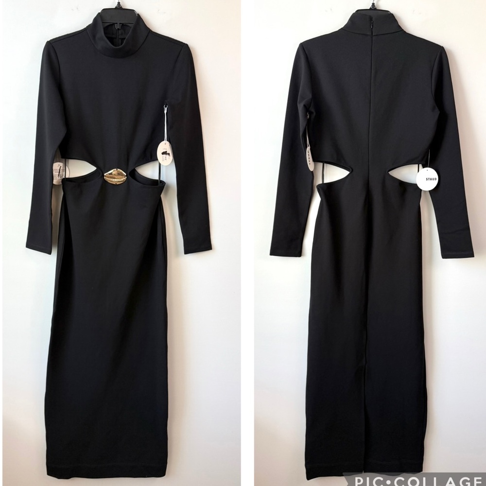 STAUD Arlette‎ Cut Out Maxi Dress Black M - Picture 3 of 11